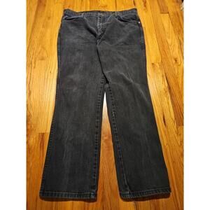Vintage Wrangler Bootcut Black Denim Jeans Mens Size 38X30 Western Rodeo Cowboy